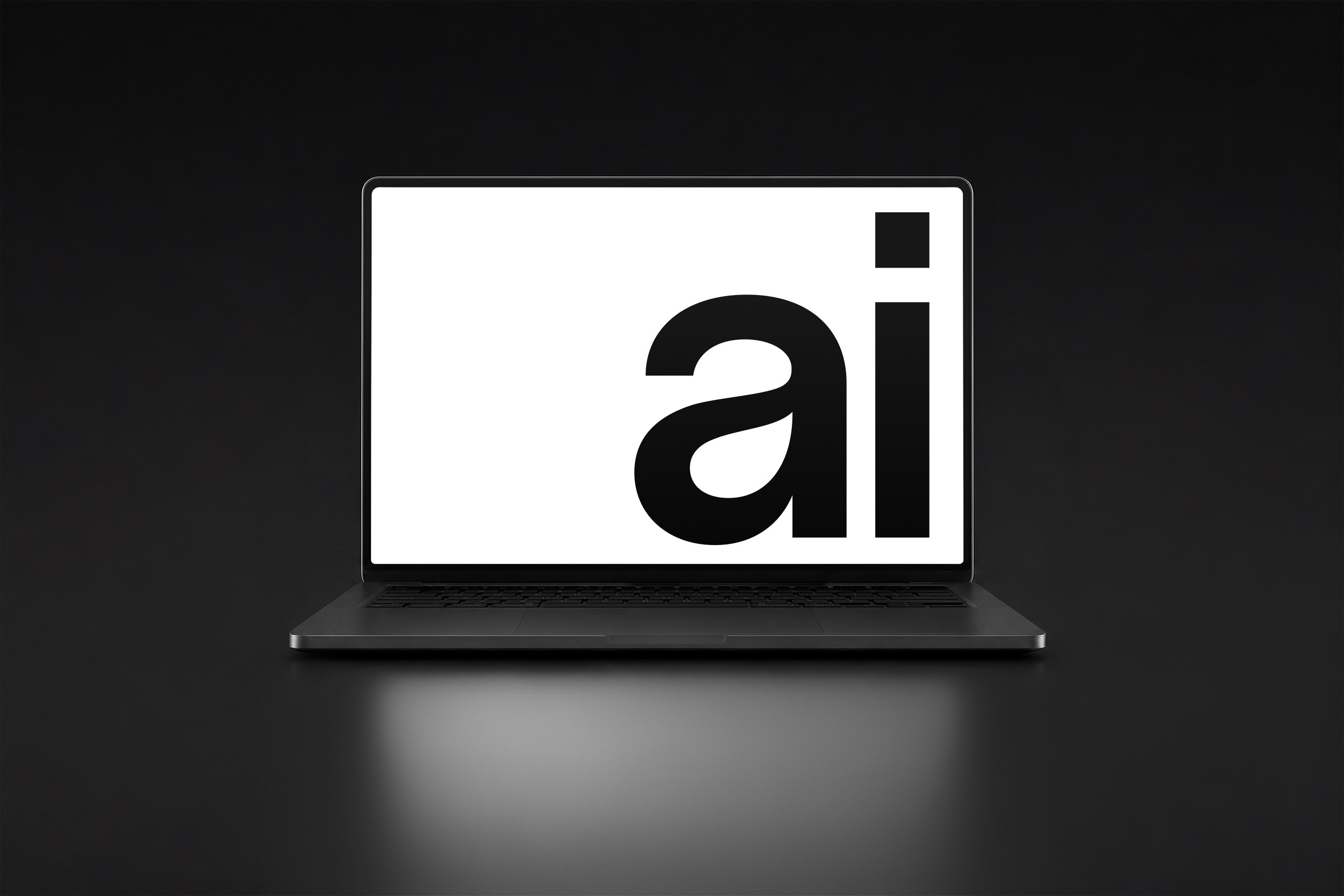 Laptop PSD mockup with an open display for websites, digital products, and interface previews.
